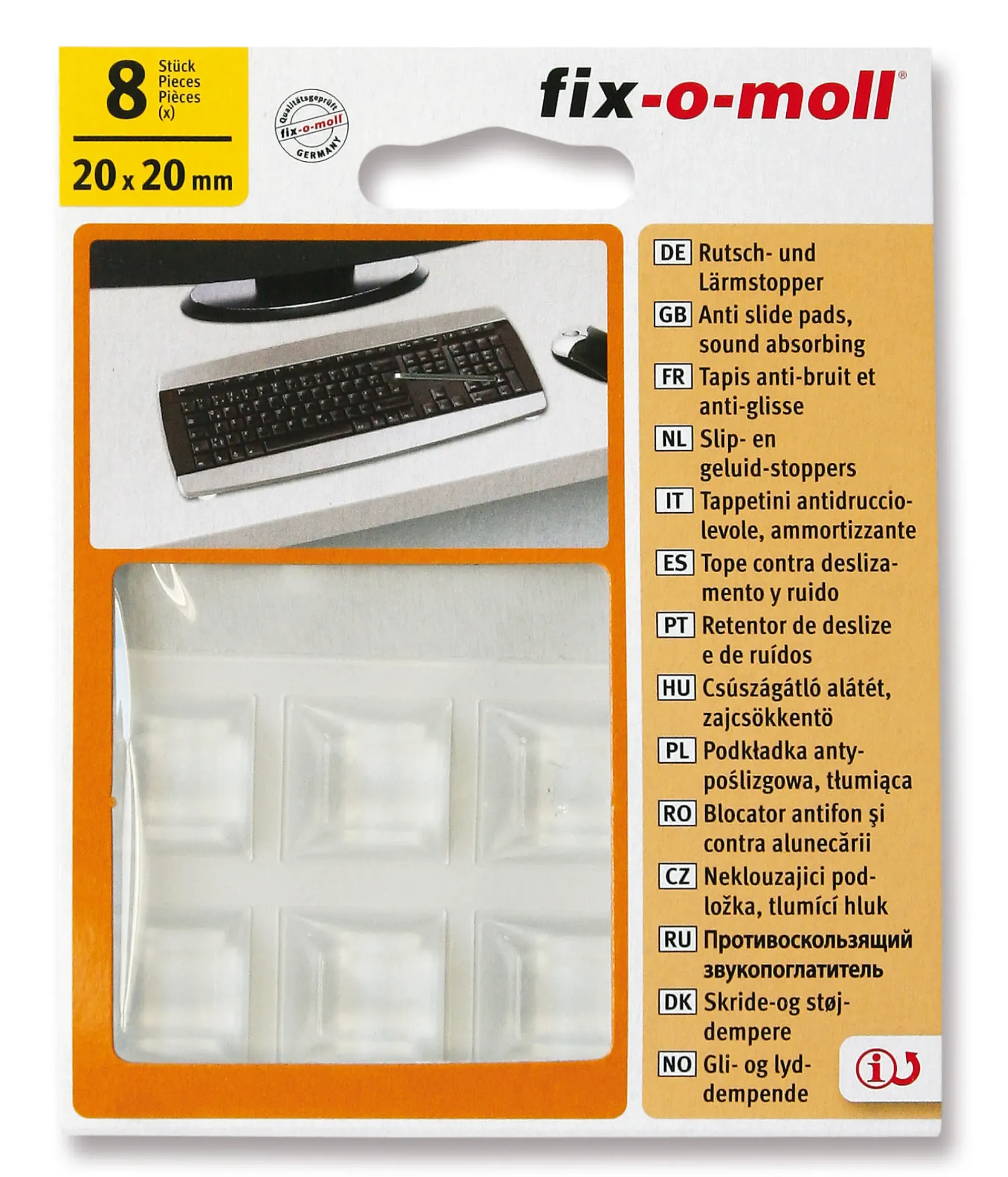 Antiskliputer transparent 20mm-Fix O Moll Best