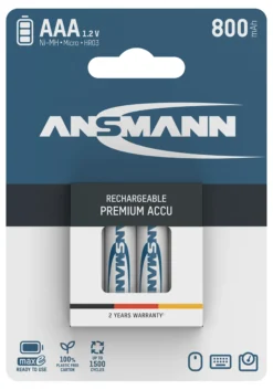 Batterier oppladbare 4xAA 800mah tåler lang lagring-Ansmann Online