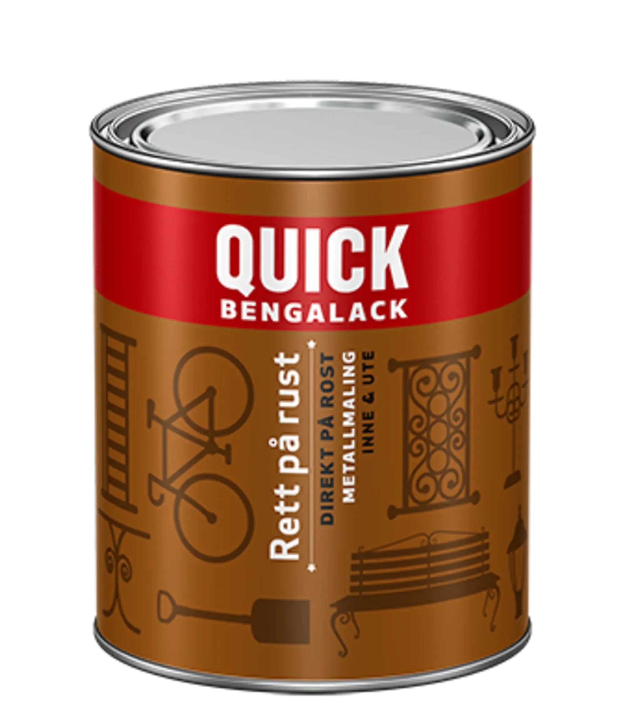 Bengalack Rett på rust silkematt 0.75l-Quick Hot