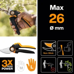 Beskjæringssaks sideskjær X-series Powergear large SS-Fiskars Outlet