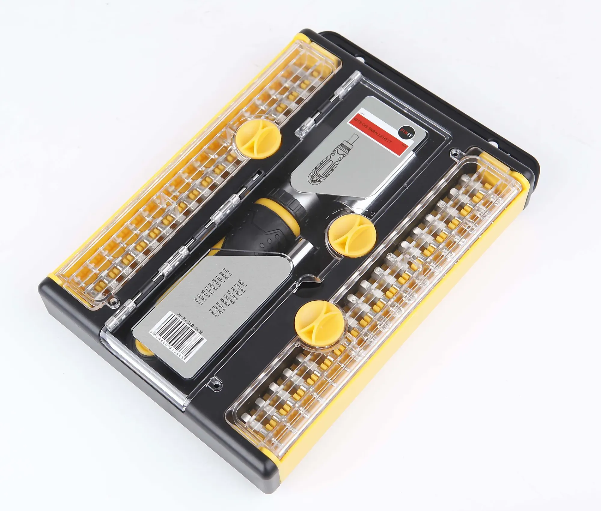 Bits og skrallesett 39del med universal pipe og 36 bits-Fixit Sale