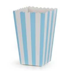 Boks Popcorn Lyseblå Stripet 6stk-Cacas