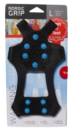 Brodder Walking Large Sort 41-45-Nordic grip