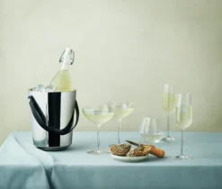 CHAMPAGNEKJØLER I STÅL MED LÆRHÅNDTAK 33CM-Rosendahl Best