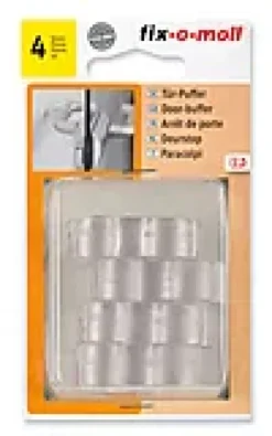 Dørstopper for håndtak transparent 2 hull 15 og 18mm 4stk-Fix O Moll New