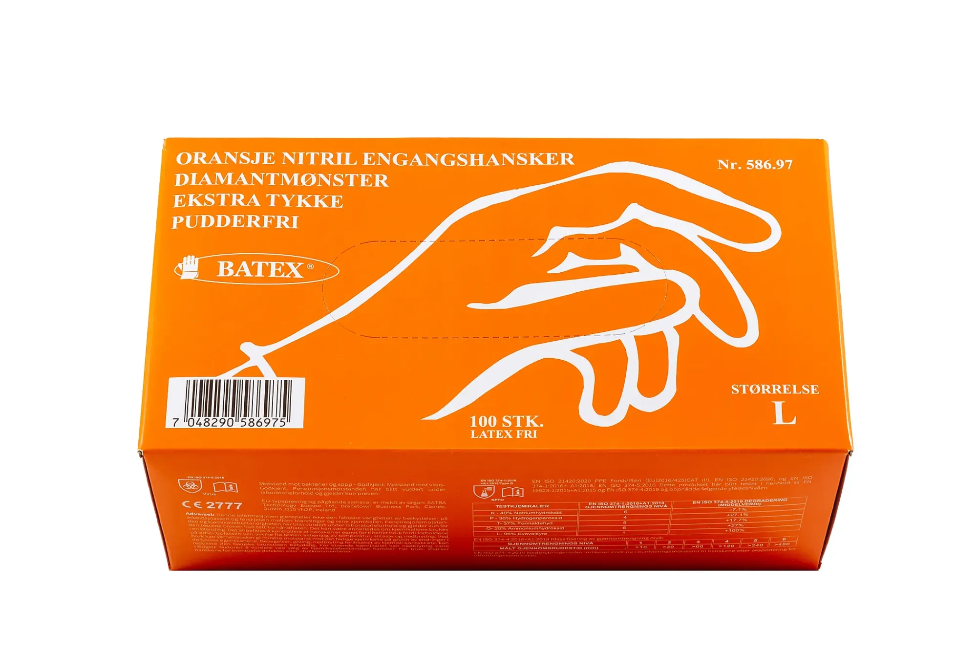 Engangshansker ekstra tykke nitril 100 pk. Str. L-Batex Discount