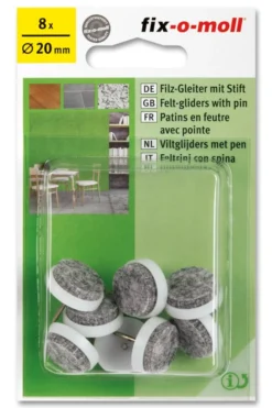 Filtknott med stift til stol og bordben ø20mm hvit 8stk-Fix O Moll Online