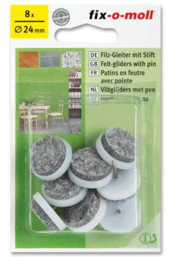 Filtknott med stift til stol og bordben ø24mm hvit 8stk-Fix O Moll Discount