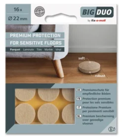 Filtknott parkettglider 22mm 16stk-Fix O Moll