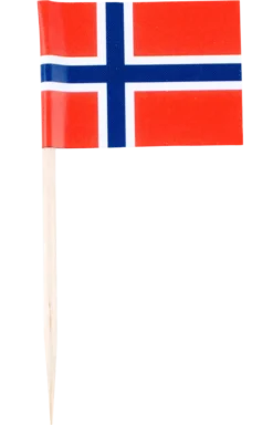 Flagg norsk på trepinne 10stk-Cacas Online