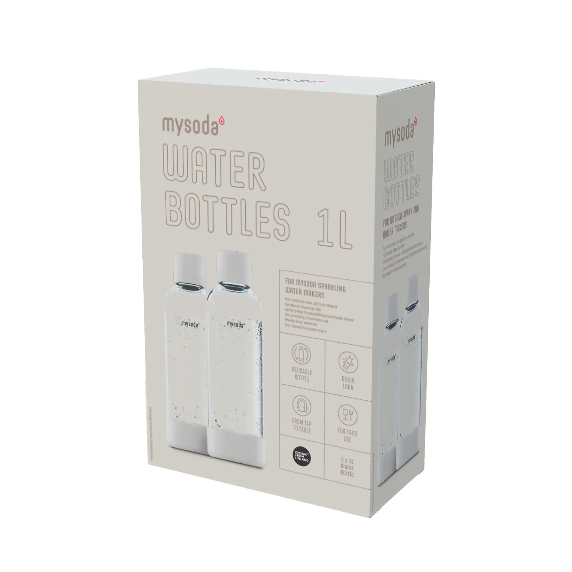 Flaske White 1L 2stk-Mysoda New