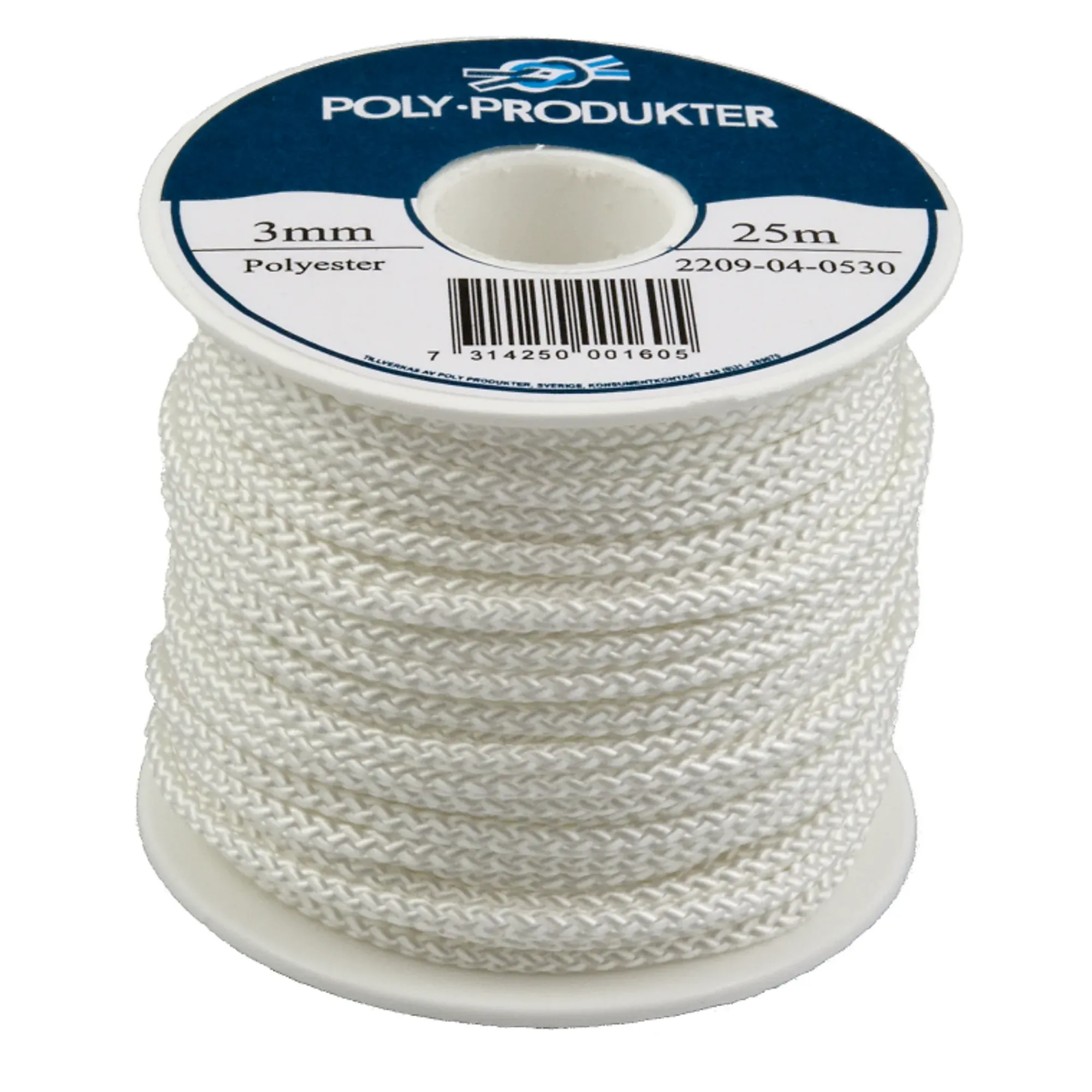 Flettet polyesterline 3.00mmx25m-Poly Produkter New