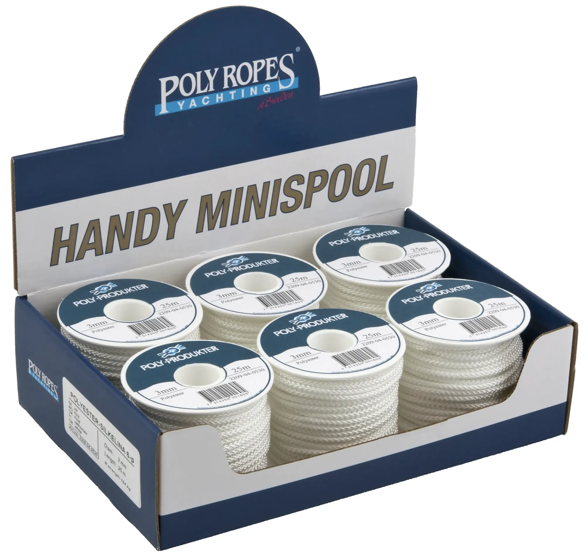 Flettet polyesterline 3.00mmx25m-Poly Produkter New