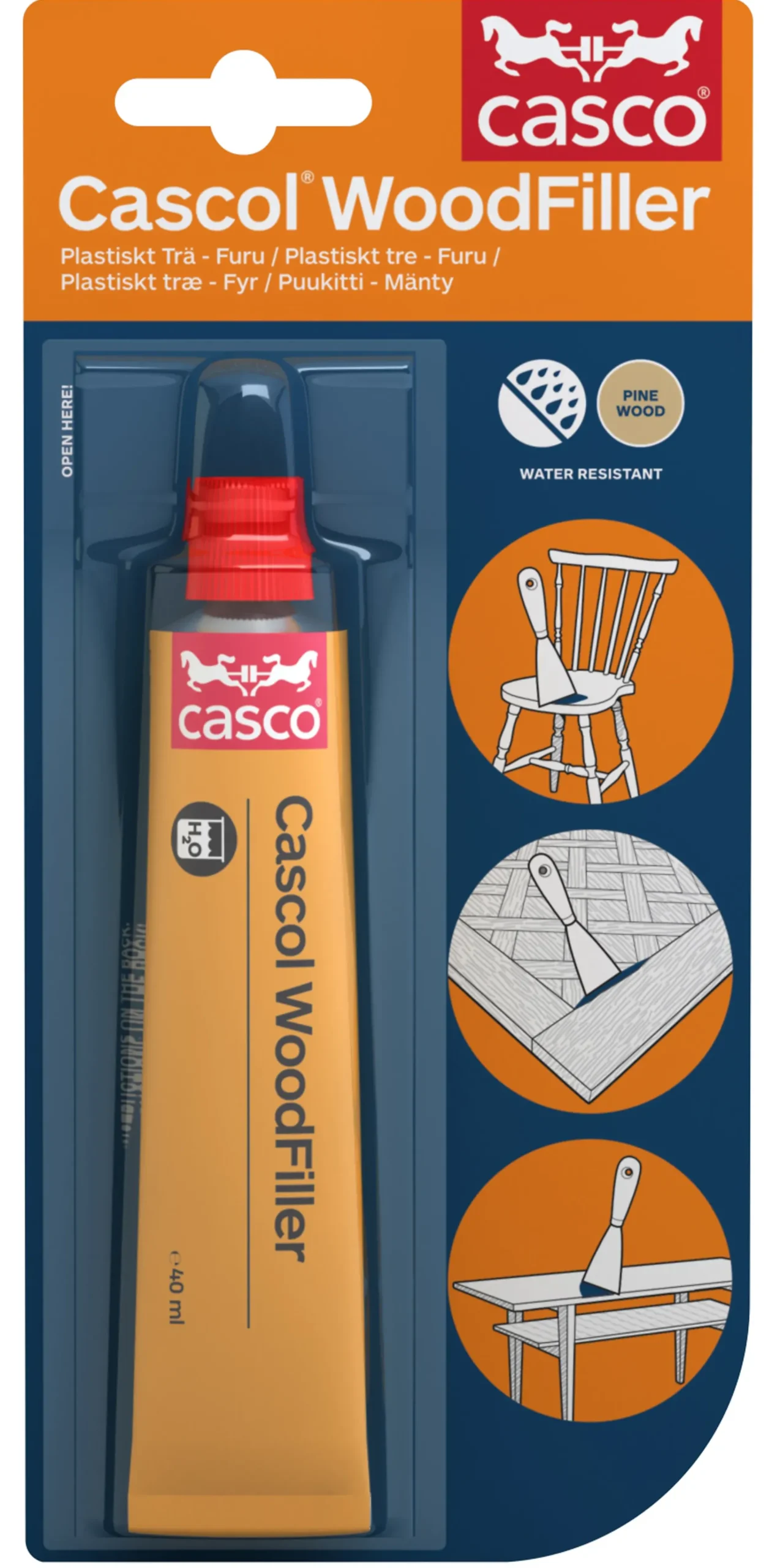 Formtre woodfiller 40ml furu-Casco Online