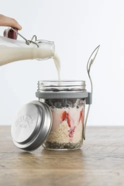 Frokostsett med skje i gaveeske 0,35l-Kilner Clearance