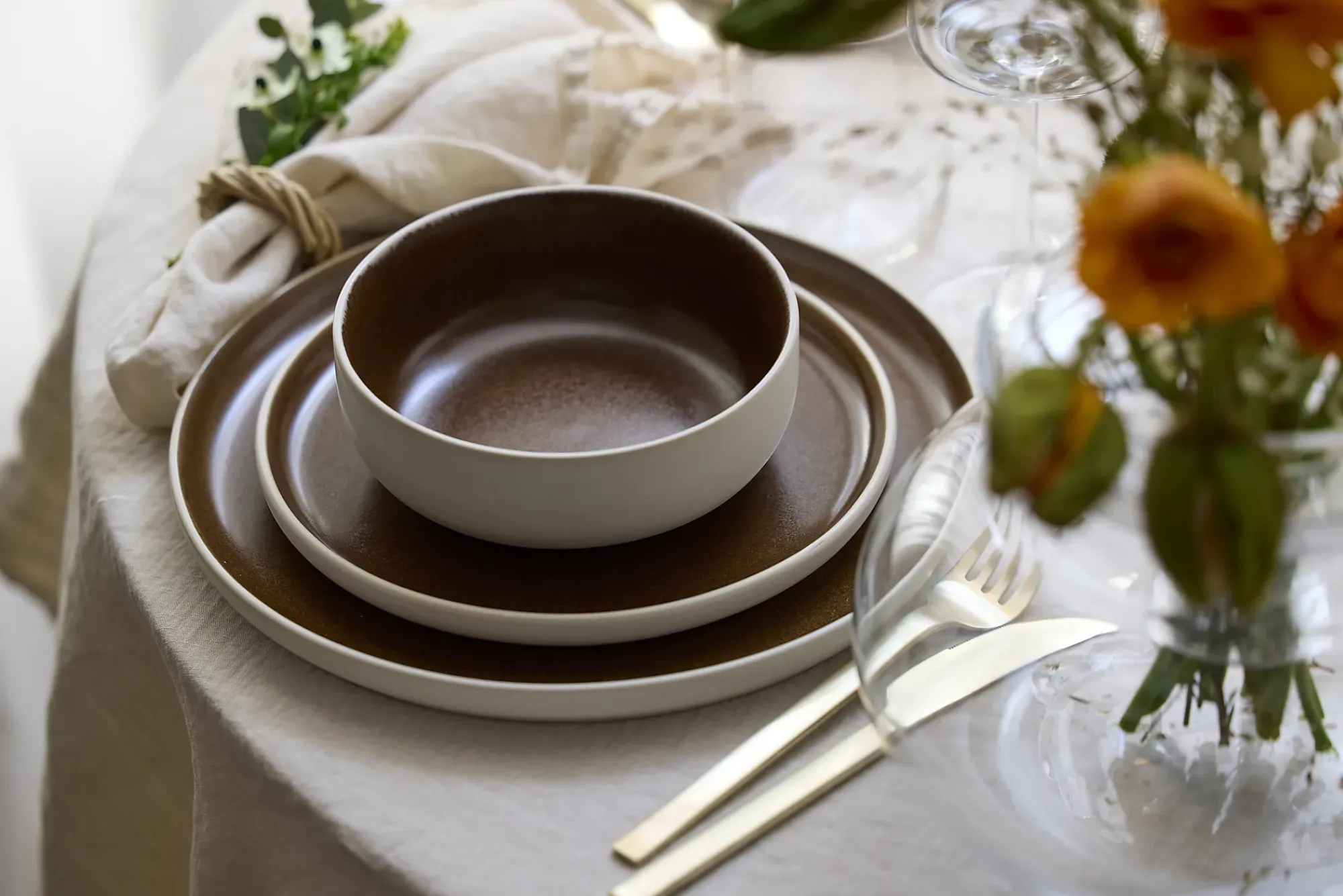 Frokosttallerken North 21cm Matte Hvit/Matt Bark-Studio round Online