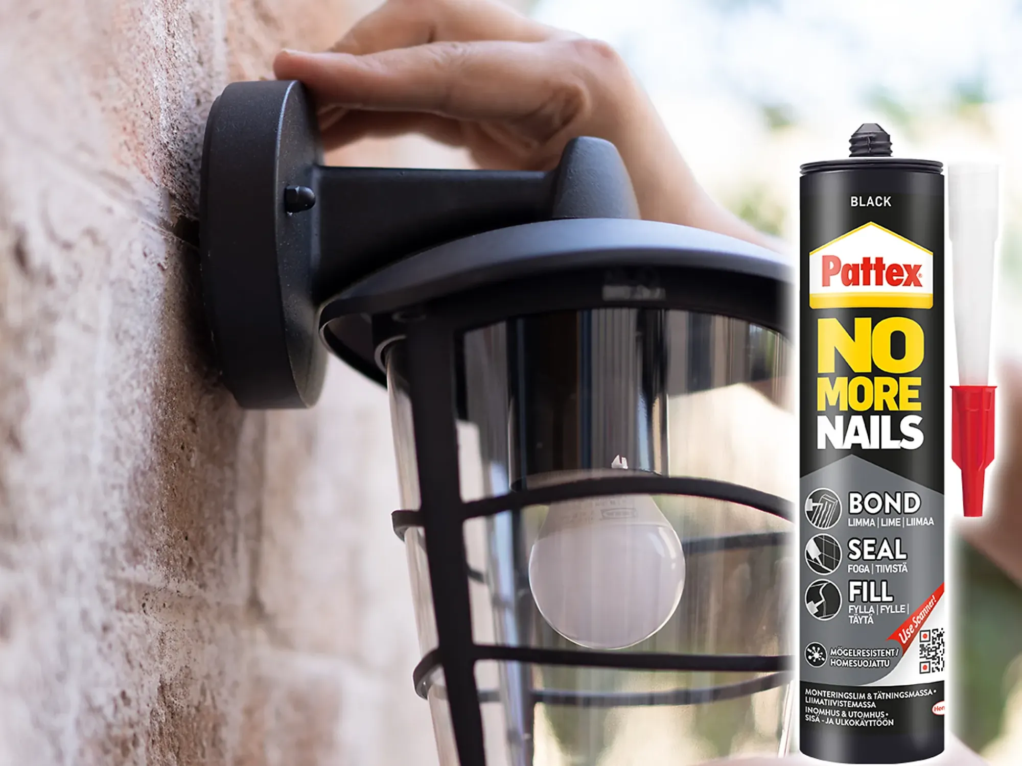 Fugelim Bond-Seal-Fill SVART 280ml-Pattex Outlet