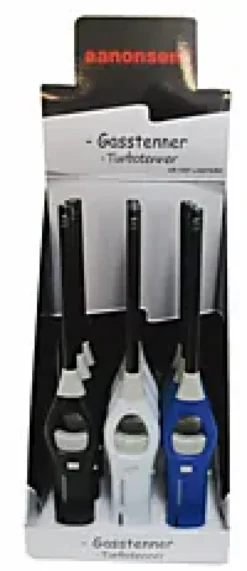 Gasstenner Turbo med låsefunksjon, effektjustering og krok-Aanonsen