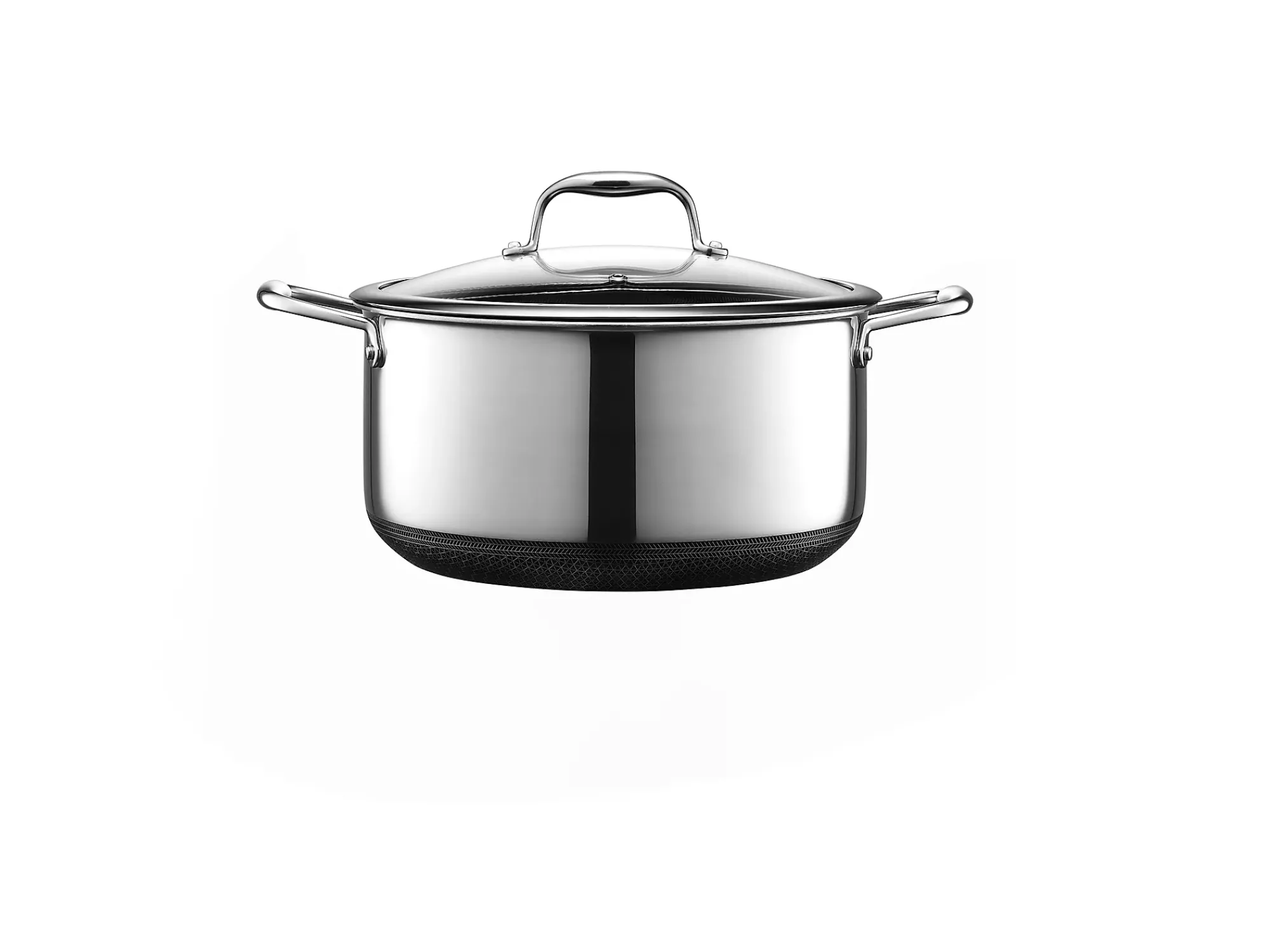 Gryte med glasslokk 7,5l hybrid-Hexclad