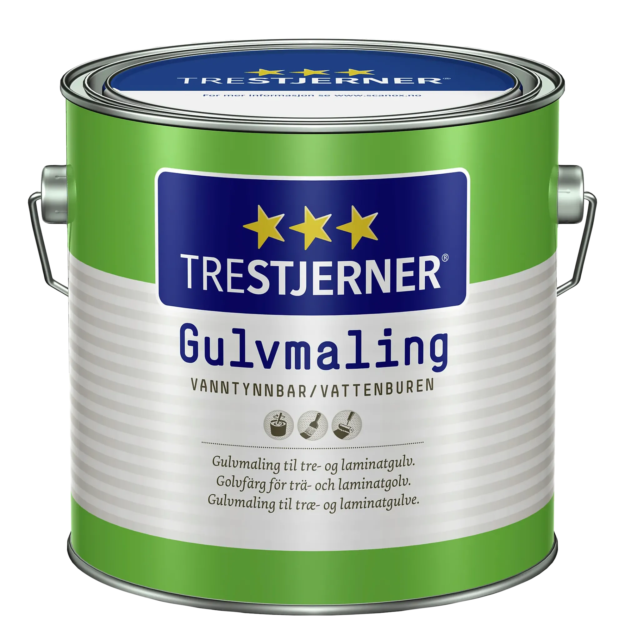 Gulvmaling blank hvit 3l-Trestjerner