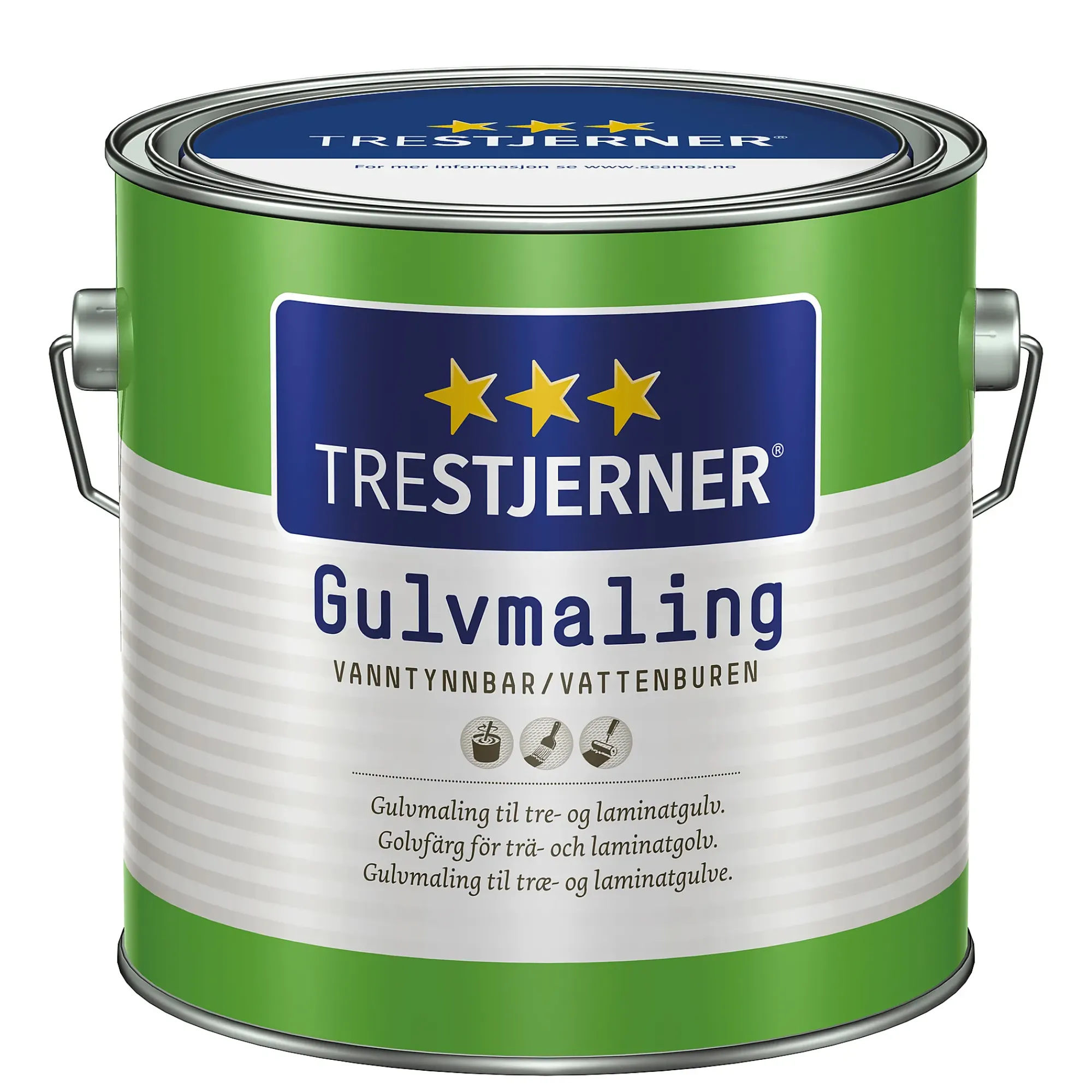Gulvmaling blank hvit 3l-Trestjerner