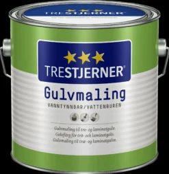 Gulvmaling halvblank hvit 3l-Trestjerner Outlet