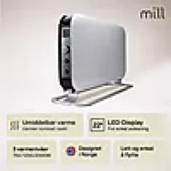 Gulvovn frittstående med elektronisk termostat 2000w-Mill