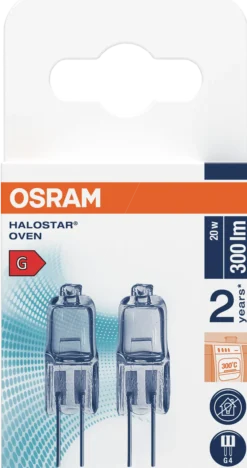 Halogen Pin G4 Oven 20w 300lm klar Dimbar Varmhvit 2stk-Osram Hot