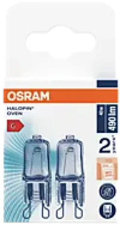 Halogen Pin G9 Oven 40w 490lm klar Dimbar Varmhvit 2stk-Osram New