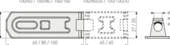 Haspe 100/100DG -160mm-Abus Outlet