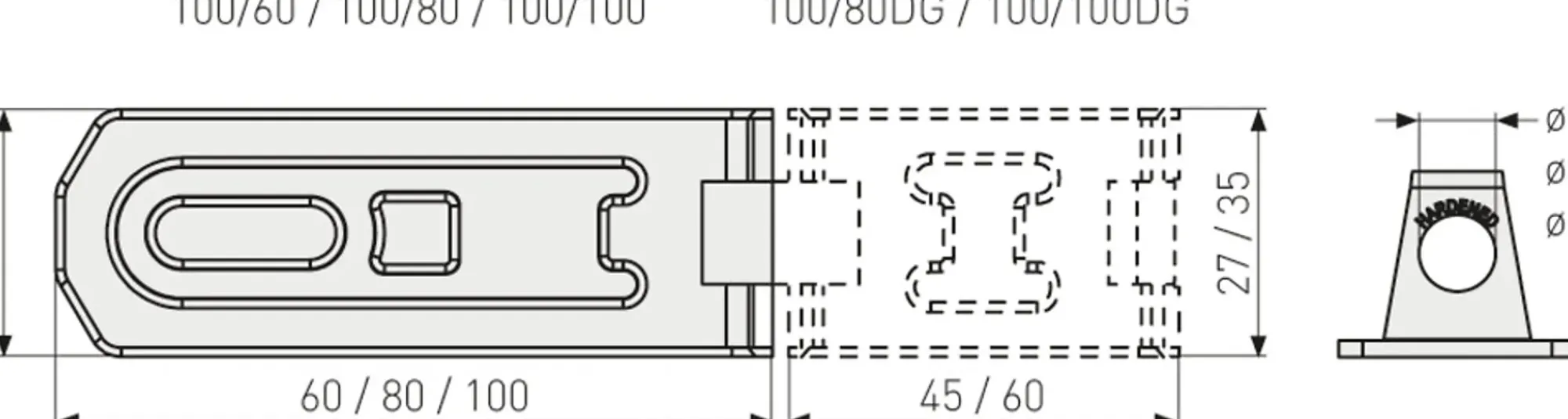 Haspe 100/80 - 80mm-Abus Outlet