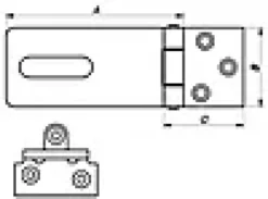 HASP 5320 HENGELÅS GALVANISERT 85MM-Pn Beslag New