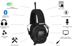 Headset Pro med bluetooth,DAB+, FM, Skjerm og mikrofon-Wolf Sale