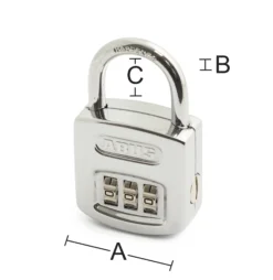 Hengelås 160/40 forkrommet med 3-sifret kode-Abus Clearance