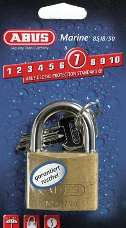 Hengelås 85IB/50 messing FG godkjent klasse 1-Abus New