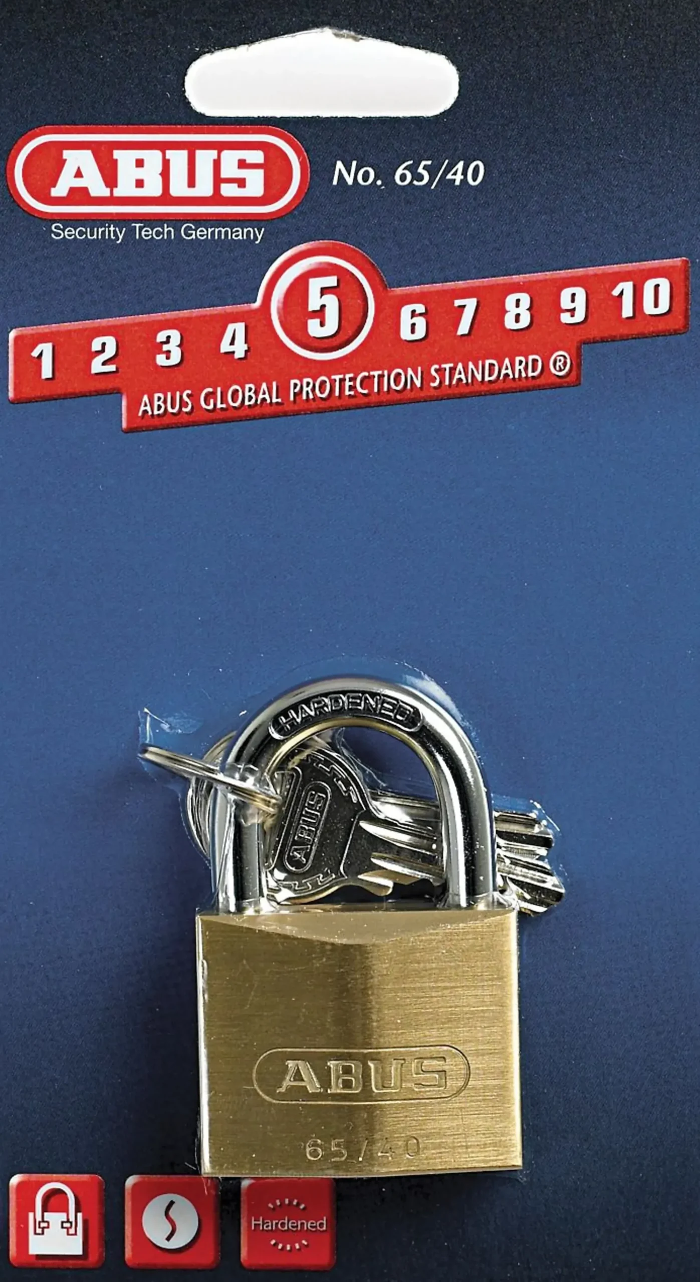 Hengelås 65/40 messing-Abus