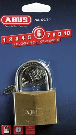Hengelås 65/50 messing-Abus Outlet