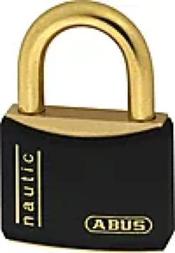 Hengelås T84MB/30 sort nautic i messing triple-Abus Outlet