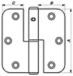Hengsel 1146 venstre gul kromatisert 85x35mm-Pn Beslag Hot