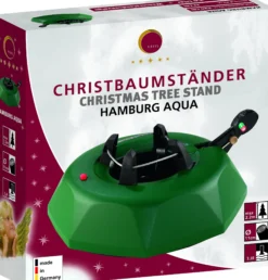 Juletrefot med pedal Hamburg Aqua 34cm-Krinner Hot
