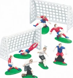 Kakedekor fotballsett 7 spillere 2 mål-Cacas Online
