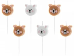 Kakelys Bamser 3cm 6stk-Partydeco Clearance