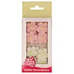Kakepynt blomster marsipan 12stk 3cm-Funcakes Hot