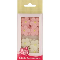 Kakepynt blomster marsipan 12stk 3cm-Funcakes Hot