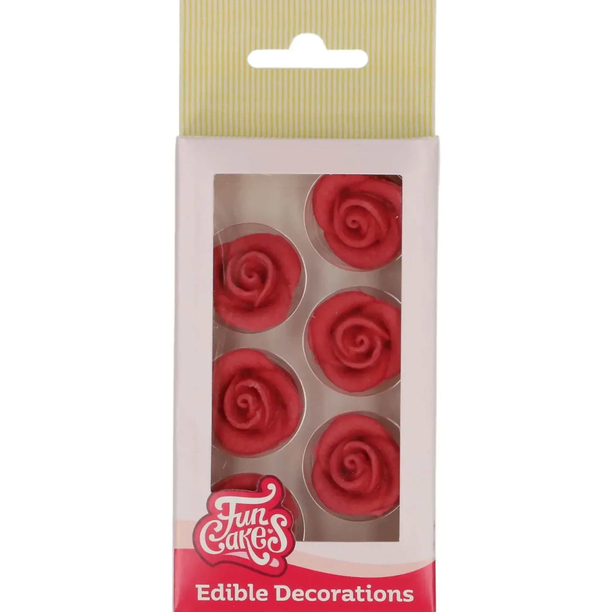 Kakepynt spiselige roser 6stk-Funcakes Online