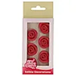 Kakepynt spiselige roser 6stk-Funcakes Online
