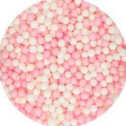 Kakestrø Soft Perler Rosa og Hvite 60g-Funcakes Clearance