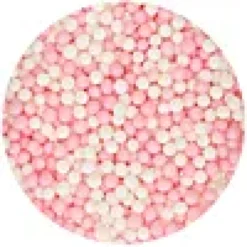 Kakestrø Soft Perler Rosa og Hvite 60g-Funcakes Clearance