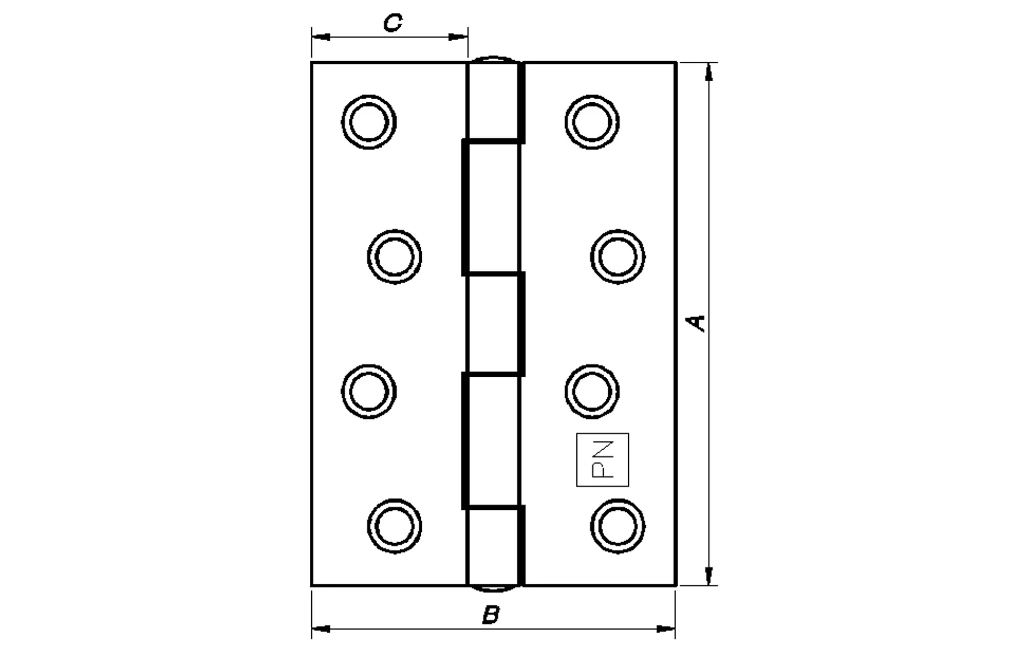 Kanthengsel 1505 sv 101mm-Pn Beslag New