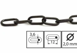 Kjetting200-2 svart 2m SB-Habo Sale